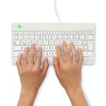 R-Go Tools Ergonomische Tastatur R-Go Compact Break, kompakte Tastatur mit Pausensoftware, QWERTZ (DE), Kabelgebunden, Weiß