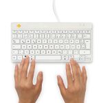 R-Go Tools Ergonomische Tastatur R-Go Compact Break, kompakte Tastatur mit Pausensoftware, QWERTZ (DE), Kabelgebunden, Weiß