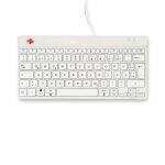 R-Go Tools Ergonomische Tastatur R-Go Compact Break, kompakte Tastatur mit Pausensoftware, QWERTZ (DE), Kabelgebunden, Weiß