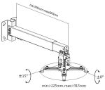 Equip Projektor Decken-/ Wandhalterung, White