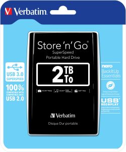 Verbatim Portables Festplattenlaufwerk Store n Go USB 3.0, 2 TB, Schwarz