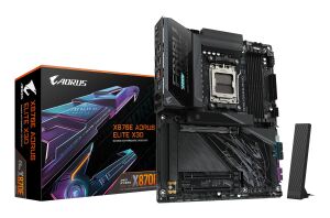 GIGABYTE X870E AORUS ELITE X3D Mainboard – Unterstützt AMD Ryzen 9000 Prozessoren, 16+2+2-Phasen Digital-VRM, bis zu 9000 Hz DDR5 (OC), 2 x PCIe 5.0 + 2 x PCIe 4.0, Wi-Fi 7, 5 GbE LAN, USB 4