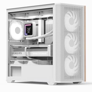 Aerocool D301A Mini Tower Weiß, Holz