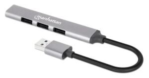 Manhattan 168427 Schnittstellen-Hub USB 3.2 Gen 1 (3.1 Gen 1) Type-A 5000 Mbit/s Grau