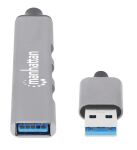 Manhattan 168427 Schnittstellen-Hub USB 3.2 Gen 1 (3.1 Gen 1) Type-A 5000 Mbit/s Grau