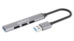 Manhattan 168427 Schnittstellen-Hub USB 3.2 Gen 1 (3.1 Gen 1) Type-A 5000 Mbit/s Grau