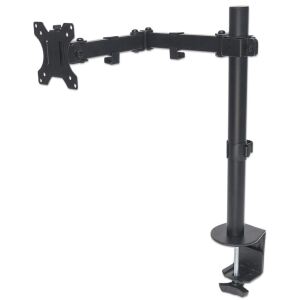 Manhattan Tischhalterung mit Monitorarm für ein Display, Für ein Display von 13" bis 32" und bis zu 8 kg, zweifach schwenkbar, schwarz