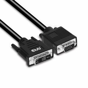 CLUB3D DVI-A TO VGA CABLE M/M 3m/ 9.8ft 28 AWG Schwarz