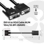 CLUB3D DVI-A TO VGA CABLE M/M 3m/ 9.8ft 28 AWG Schwarz