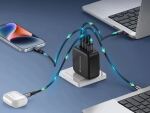 Conceptronic 4-Port 100W GaN USB-PD-Ladegerät mit USB-C-Ladekabel, USB-C x 3, USB-A x 1, QC 3.0, PPS