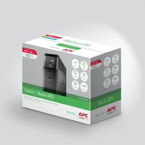 APC Back-UPS Pro 1600S, 1600VA, 230V, Sinuswelle, AVR, LCD, 8 IEC Ausgägnge