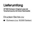 HP 89X Schwarz Original LaserJet Tonerkartusche mit hoher Reichweite