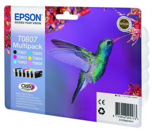 Epson Hummingbird Multipack 6 Farben T0807 Claria Photographic Ink
