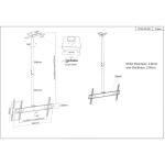 Manhattan Universal TV-Deckenhalterung, Geeignet für Bildschirme von 37" bis 70"* und bis zu 50 kg, 0Â° bis -15Â° neigbar, 360Â° schwenkbar, Teleskopstange 105 bis 156 cm ausziehbar, schwarz