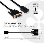 CLUB3D DVI auf HDMI Kabel St./B. 2m Bidirektional