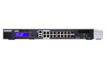 QNAP QGD-1600P Managed Gigabit Ethernet (10/100/1000) Power over Ethernet (PoE) 1U Schwarz, Grau