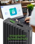 ICY BOX IB-1817MC-C31, Type-C® USB 3.2 Gen 2 zu PCIe NVMe & SATA M.2 2230/2242/2260/2280 SSD Gehäuse mit Schreibschutz