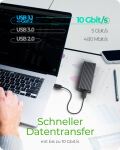 ICY BOX IB-1817MC-C31, Type-C® USB 3.2 Gen 2 zu PCIe NVMe & SATA M.2 2230/2242/2260/2280 SSD Gehäuse mit Schreibschutz