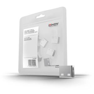 Lindy 40464 Schnittstellenblockierung USB Typ-A Weiß Acrylnitril-Butadien-Styrol (ABS) 10 Stück(e)
