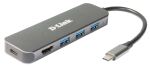 D-Link DUB-2333 laptop-dockingstation & portreplikator Kabelgebunden USB Typ-C Grau