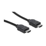 Manhattan High Speed HDMI Kabel, 3D, 4K@30Hz, HDMI Stecker auf Stecker, Geschirmt, Schwarz, 3 m