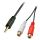 Lindy 35678 Audio-Kabel 0,25 m 2 x RCA 3.5mm Schwarz, Rot, Weiß