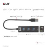CLUB3D CSV-1430a Kabelgebunden USB 3.2 Gen 1 (3.1 Gen 1) Type-A Schwarz