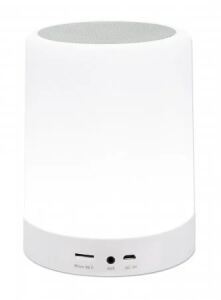 Manhattan Sound Science LED-Bluetooth-Lautsprecher, Kabellose Musikwiedergabe, LED-Licht mit drei Helligkeitsstufen und sechs Farben, integrierte Bedienelemente, MicroSD-Kartenslot, 3,5-mm-Klinkenbuchse