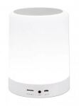 Manhattan Sound Science LED-Bluetooth-Lautsprecher, Kabellose Musikwiedergabe, LED-Licht mit drei Helligkeitsstufen und sechs Farben, integrierte Bedienelemente, MicroSD-Kartenslot, 3,5-mm-Klinkenbuchse