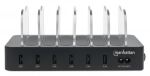 Manhattan 6-Port USB-Ladestation, Sechs USB-A-Ports, bis zu 2,4 A/5 V pro Port, 50 W Ausgangsleistung gesamt, schwarz