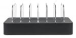 Manhattan 6-Port USB-Ladestation, Sechs USB-A-Ports, bis zu 2,4 A/5 V pro Port, 50 W Ausgangsleistung gesamt, schwarz