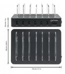 Manhattan 6-Port USB-Ladestation, Sechs USB-A-Ports, bis zu 2,4 A/5 V pro Port, 50 W Ausgangsleistung gesamt, schwarz