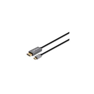 Manhattan 354851 Videokabel-Adapter 3 m USB Typ-C DisplayPort Schwarz, Silber