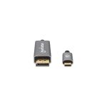 Manhattan 354851 Videokabel-Adapter 3 m USB Typ-C DisplayPort Schwarz, Silber