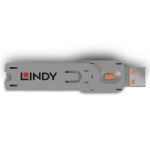Lindy 40623 Schnittstellenblockierung Türblockierschlüssel USB Typ-A Orange Acrylnitril-Butadien-Styrol (ABS) 1 Stück(e)