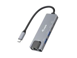 Equip 5-in-1 Multifunktionsadapter, 2,5 GbE, USB-A x 2, USB-C x 1, USB-C, 100W USB PD