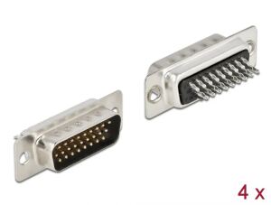 DeLOCK D-Sub HD 26 Pin Stecker Metall, Lötversion, 4 Stück