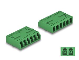 DELOCK LWL Kupplung HD LC Hexaplex Bu zu LC Hexaplex Bu grün