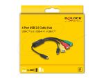 DeLOCK 4 Port USB 2.0 Kabel-Hub mit USB Type-C zu 3 x USB-A Buchse + 1 x USB-C Stecker