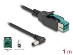 DELOCK PoweredUSB Kabel Stecker 12 V zu DC 5,5 x 2,1 mm 1 m