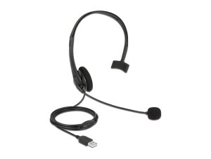 DELOCK USB Mono Headset mit Lautstärkeregler Ultra-Leicht