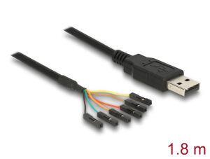 DELOCK USB Kabel TTL 6Pin Pinheader -> A Bu/St 1.80m (5V)
