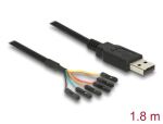 DELOCK USB Kabel TTL 6Pin Pinheader -> A Bu/St 1.80m (5V)