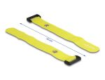DeLOCK Klett-Kabelbinder mit Schlaufe und Befestigungsöse L 190 x B 25 mm gelb 5 Stück