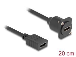 DELOCK D-Typ HDMI Kabel Buchse zu Buchse schwarz 20 cm