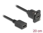 DELOCK D-Typ HDMI Kabel Buchse zu Buchse schwarz 20 cm