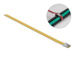 DELOCK Edelstahlkabelbinder L 200 x B 7,9 mm gelb 10 Stück