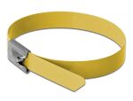 DELOCK Edelstahlkabelbinder L 200 x B 7,9 mm gelb 10 Stück