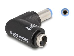 DeLOCK DC Adapter 5,5 x 2,1 mm Stecker zu 5,5 x 2,1 mm Buchse 90° gewinkelt