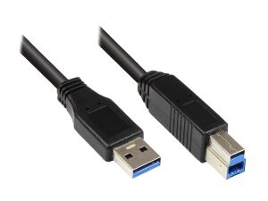 Alcasa 2710-S002 USB Kabel USB 3.2 Gen 1 (3.1 Gen 1) 0,2 m USB A USB B 5 Gbit/s Schwarz